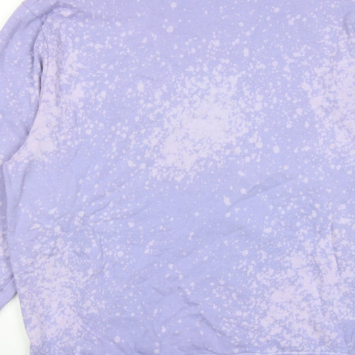 COLLUSION Womens Purple Floral Cotton Pullover Sweatshirt Size XS Pullover