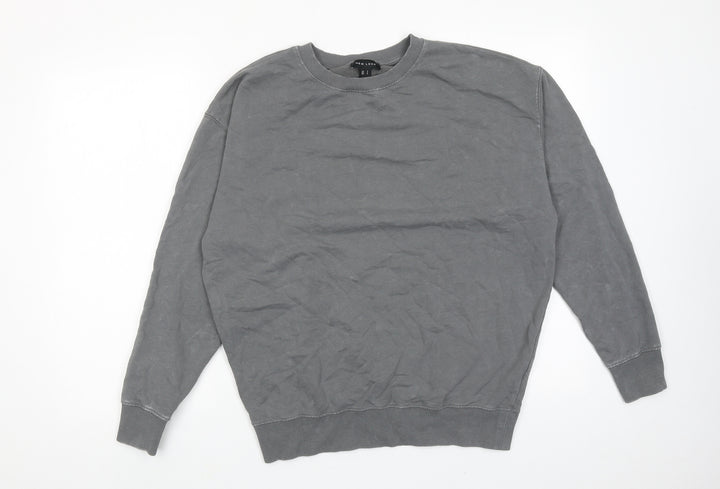 New Look Womens Grey Cotton Pullover Sweatshirt Size S Pullover