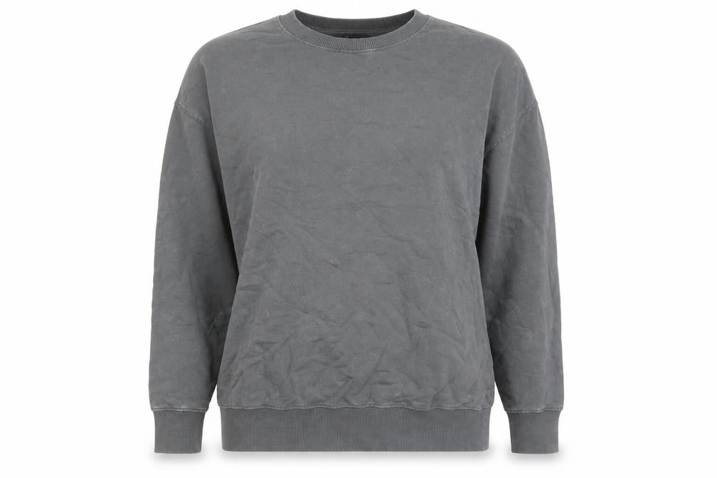Front view of New Look women’s grey cotton pullover sweatshirt, size S, pullover