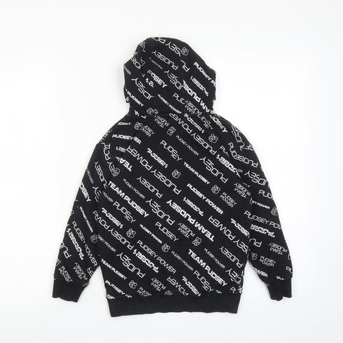 Pudsey Boys Black Geometric Cotton Pullover Hoodie Size 5-6 Years Pullover - Team Pudsey