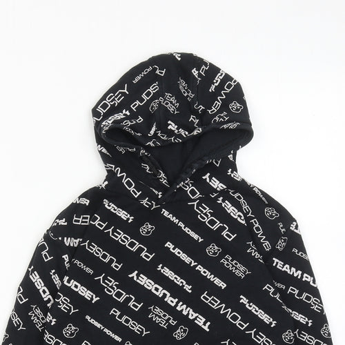 Pudsey Boys Black Geometric Cotton Pullover Hoodie Size 5-6 Years Pullover - Team Pudsey