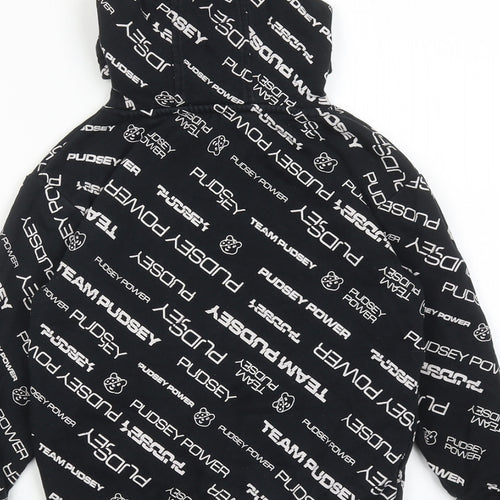 Pudsey Boys Black Geometric Cotton Pullover Hoodie Size 5-6 Years Pullover - Team Pudsey