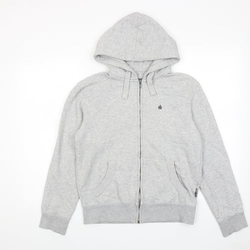 French Connection Womens Grey Cotton Full Zip Hoodie Size S Zip
