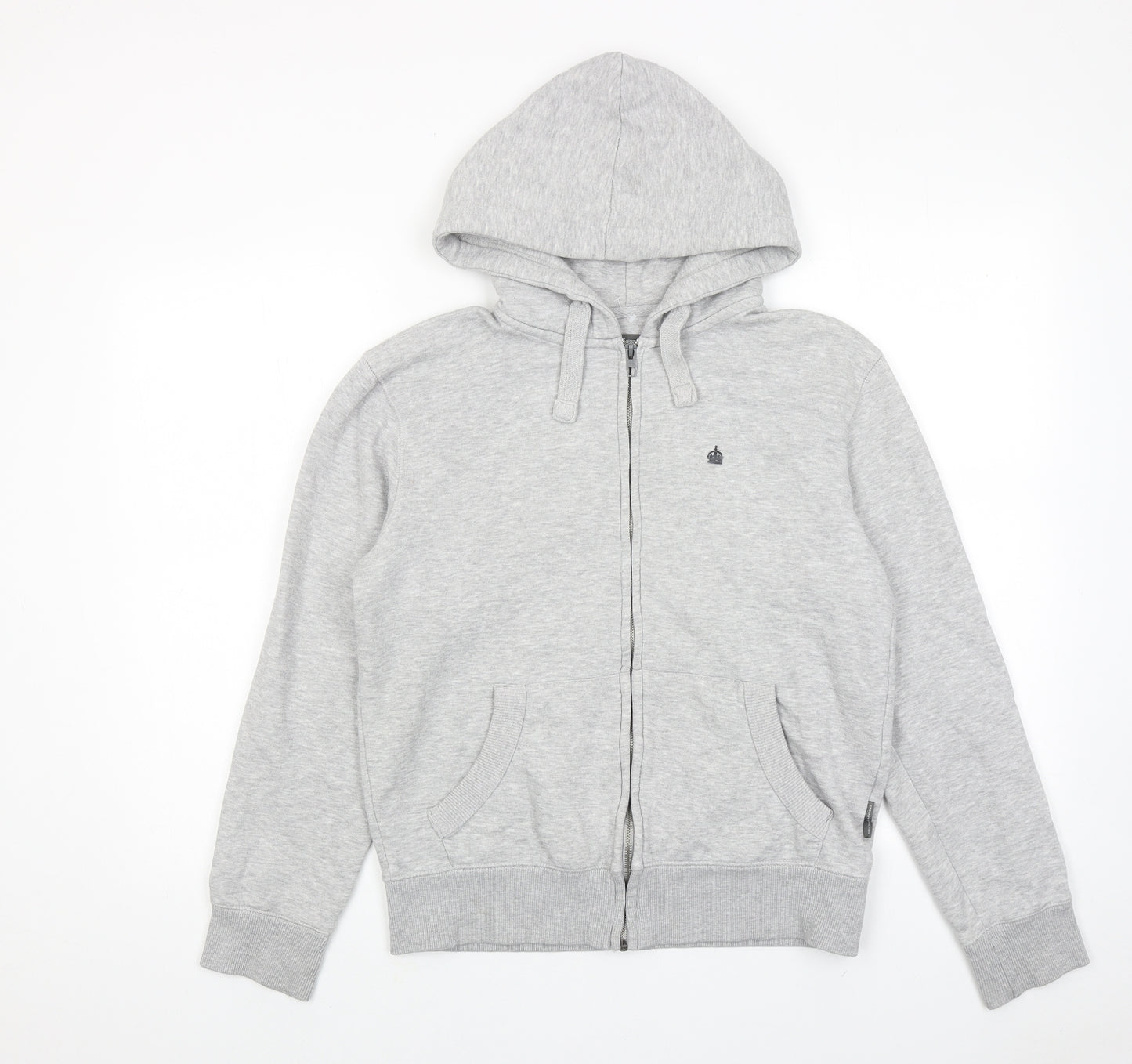 French Connection Womens Grey Cotton Full Zip Hoodie Size S Zip