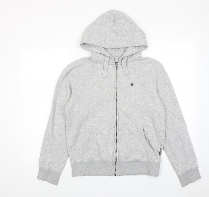 French Connection Womens Grey Cotton Full Zip Hoodie Size S Zip