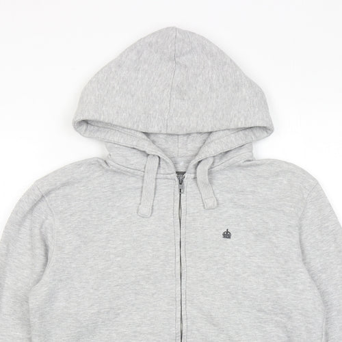 French Connection Womens Grey Cotton Full Zip Hoodie Size S Zip