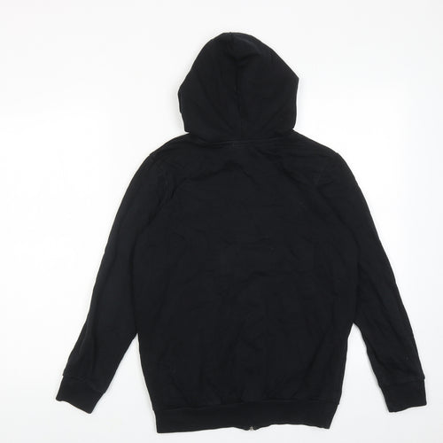 ASOS Womens Black Cotton Full Zip Hoodie Size 4 Zip