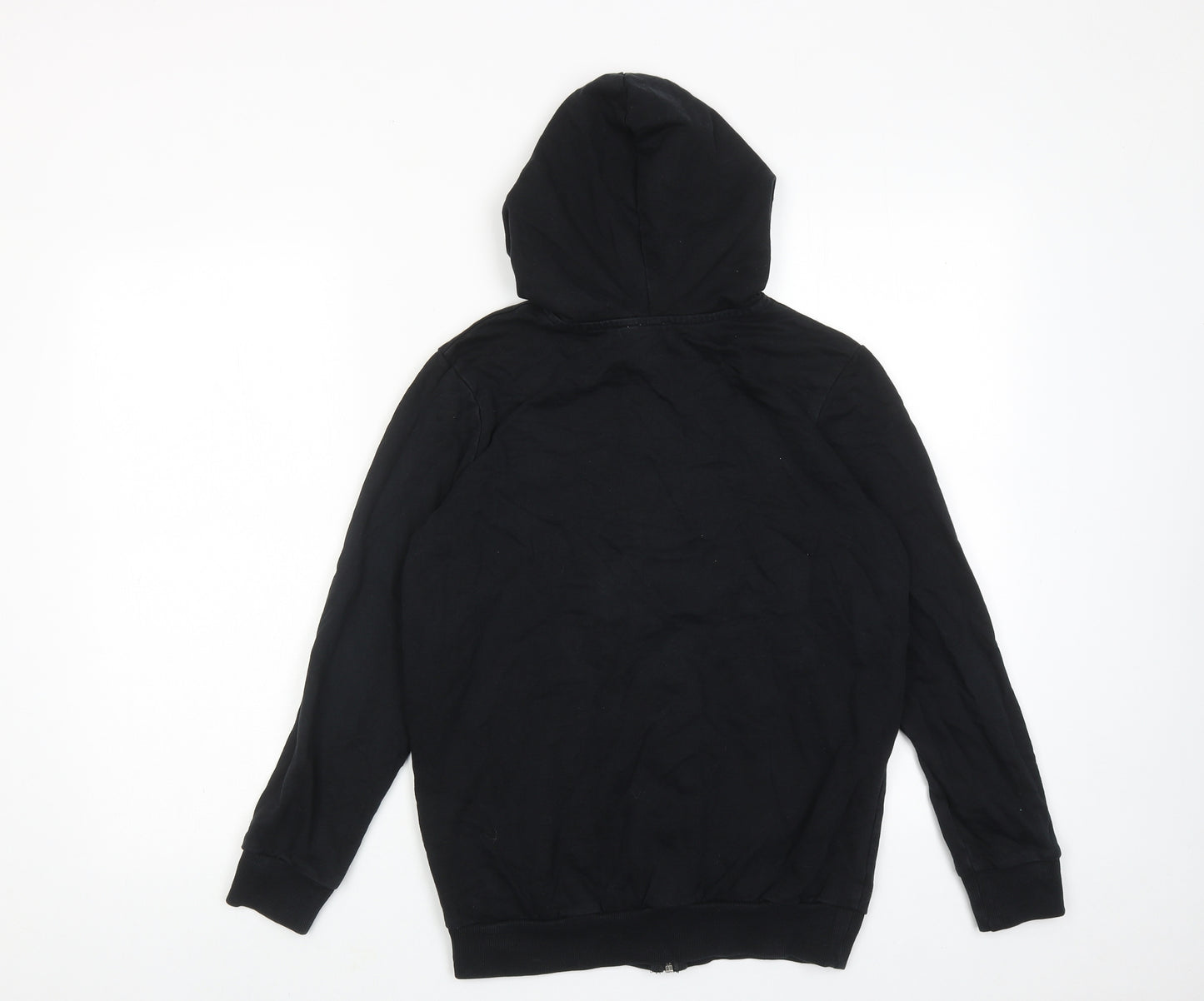 ASOS Womens Black Cotton Full Zip Hoodie Size 4 Zip
