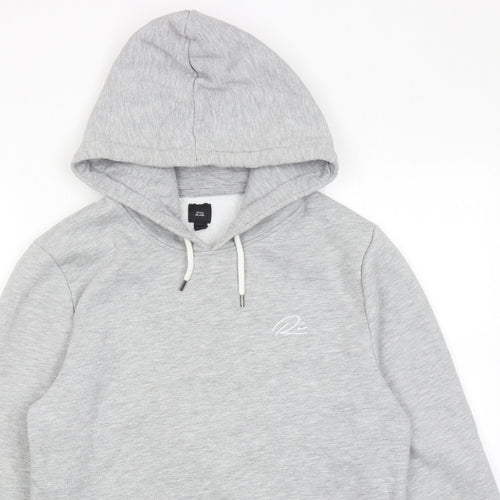 River Island Mens Grey Cotton Pullover Hoodie Size M