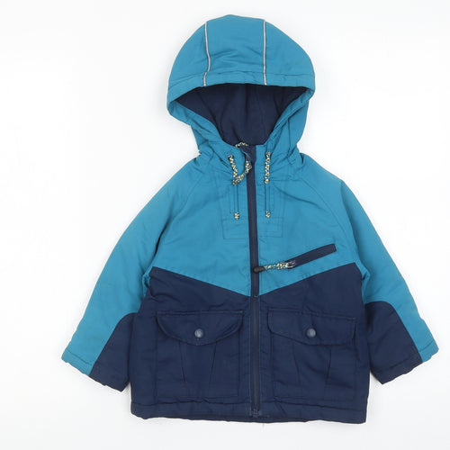 John Lewis Boys Blue Jacket Size 2 Years Zip