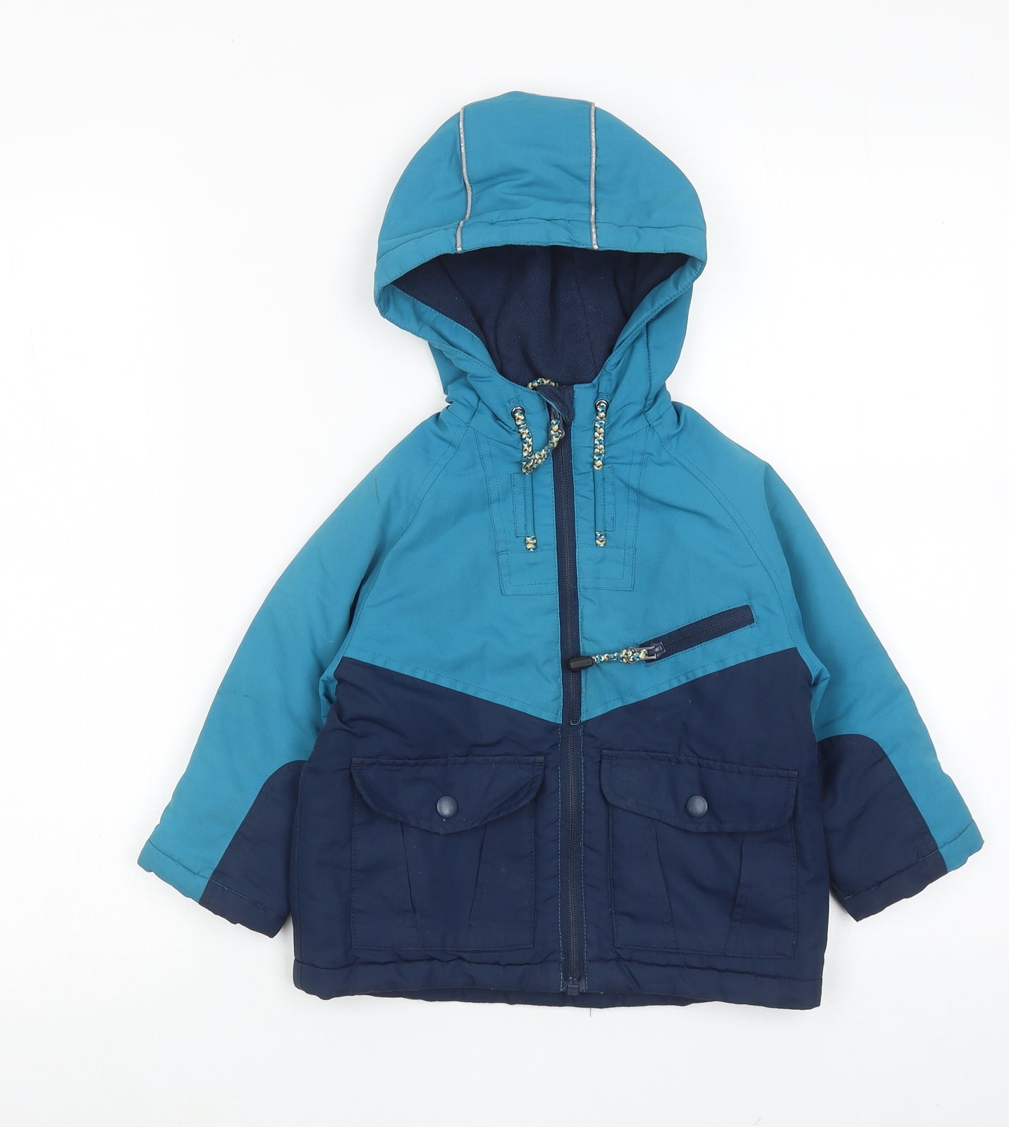 John Lewis Boys Blue Jacket Size 2 Years Zip