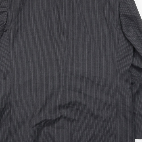Norton townsend Mens Grey Striped Polyester Jacket Suit Jacket Size 46 Regular