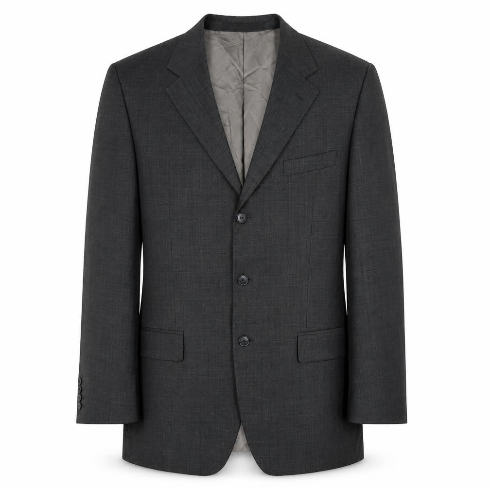 Front view of Marks & Spencer men’s grey wool jacket suit jacket, size 40, regular