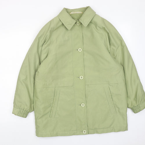 Marks and Spencer Womens Green Overcoat Coat Size 10 Button
