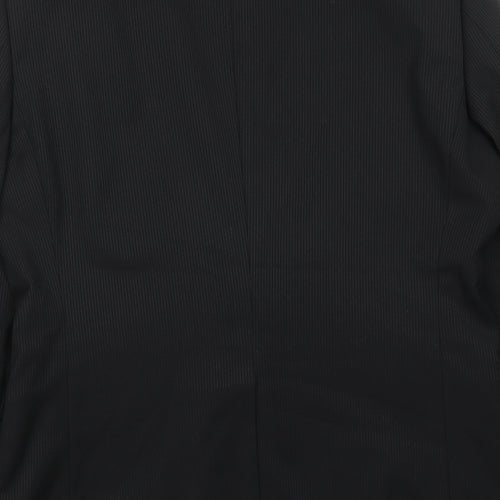Peter Werth Mens Black Striped Wool Jacket Suit Jacket Size 40 Regular