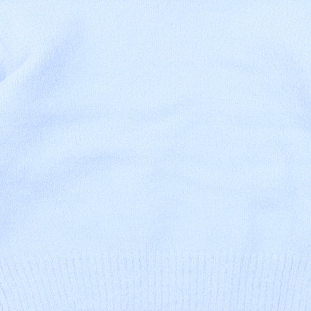 Marks and Spencer Girls Blue Round Neck Acrylic Pullover Jumper Size 7-8 Years Pullover