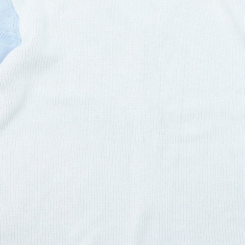 Charmant Womens Blue V-Neck Cotton Pullover Jumper Size 12