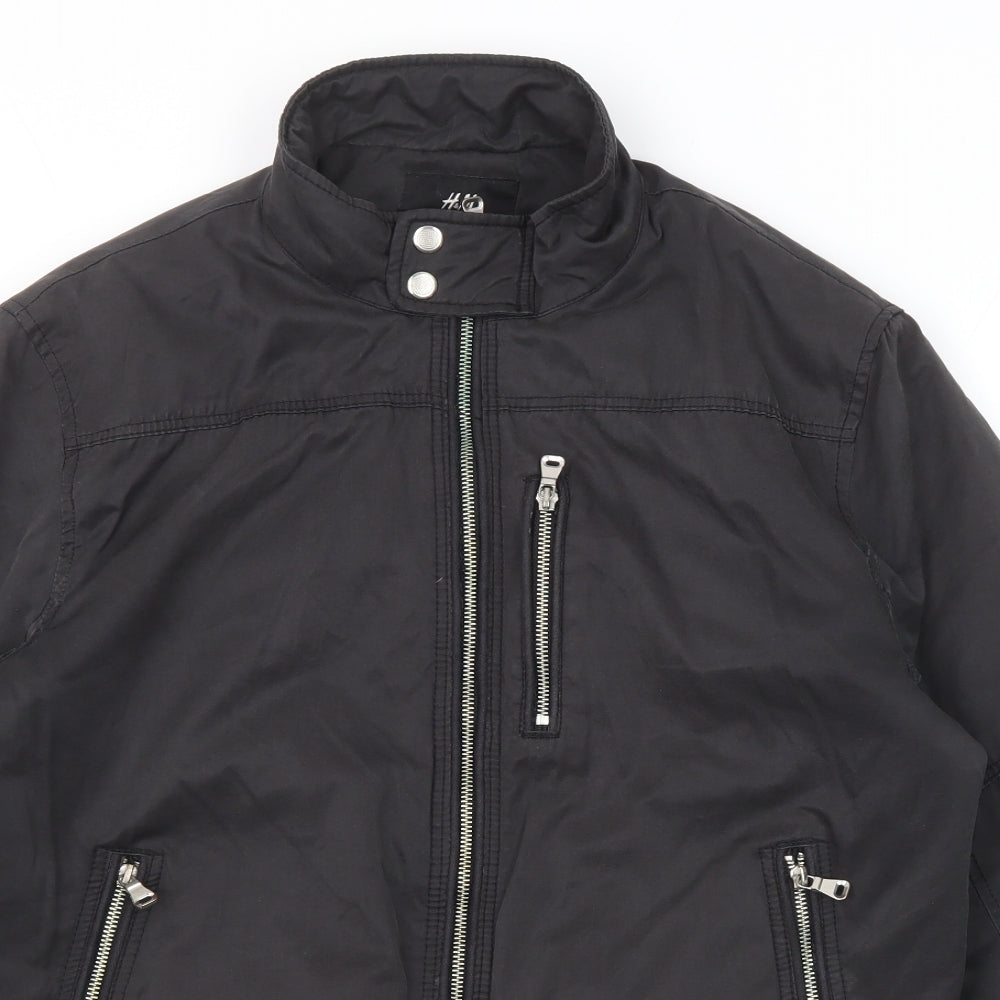 H&M Mens Grey Bomber Jacket Jacket Size M Zip