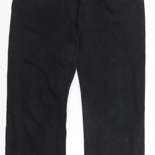 Levi's Mens Black Cotton Straight Jeans Size 34 in Regular Zip