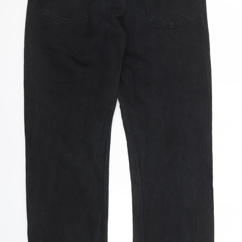 Levi's Mens Black Cotton Straight Jeans Size 34 in Regular Zip
