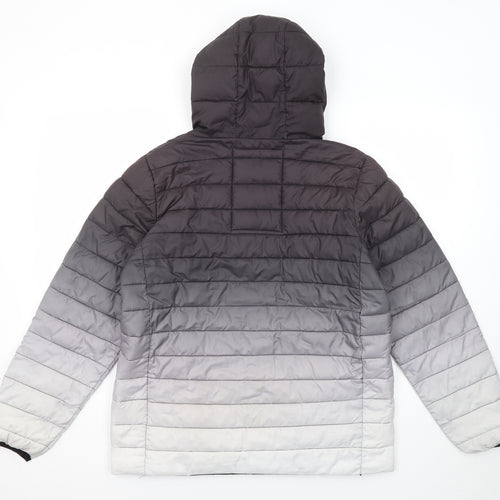 Hype Boys Grey Quilted Jacket Size 14 Years Zip