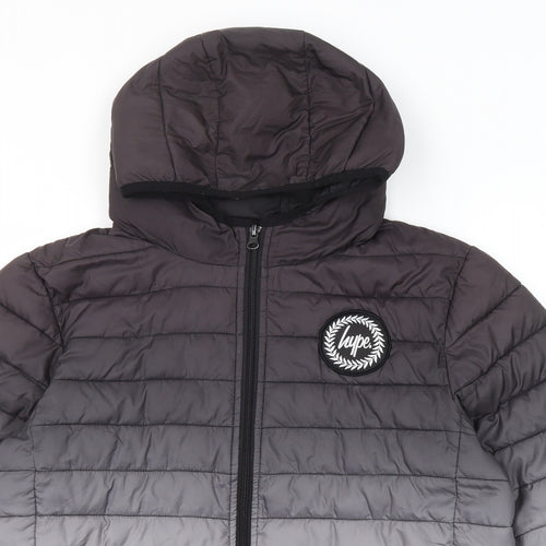 Hype Boys Grey Quilted Jacket Size 14 Years Zip