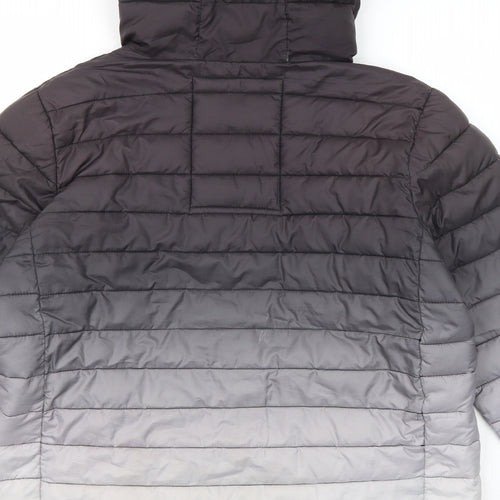 Hype Boys Grey Quilted Jacket Size 14 Years Zip