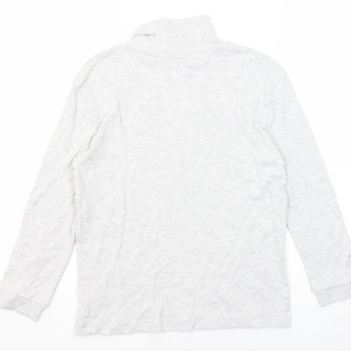 Marks and Spencer Boys Grey Polyester Basic T-Shirt Size 9-10 Years High Neck Pullover