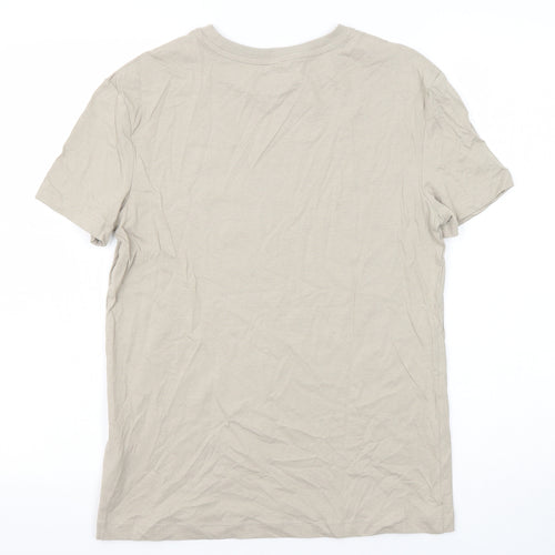 Marks and Spencer Boys Beige Polyester Basic T-Shirt Size 12-13 Years Round Neck Pullover - Gaming