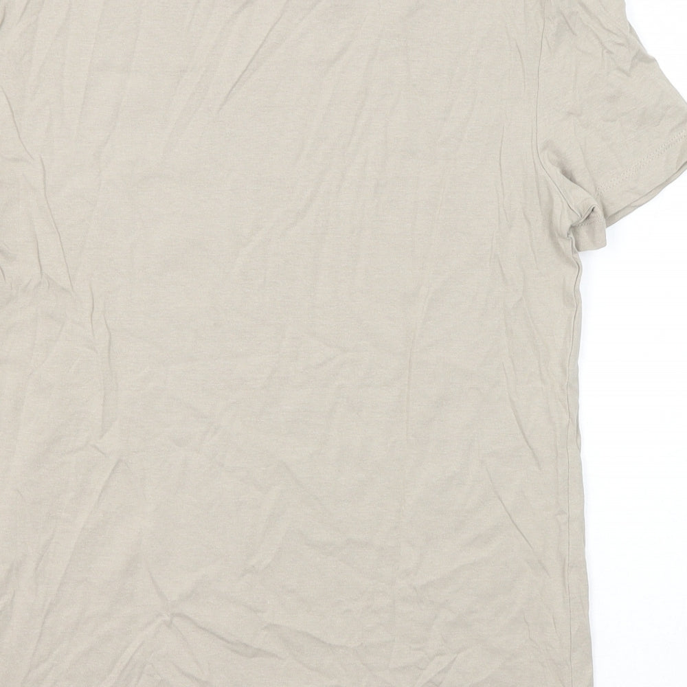 Marks and Spencer Boys Beige Polyester Basic T-Shirt Size 12-13 Years Round Neck Pullover - Gaming