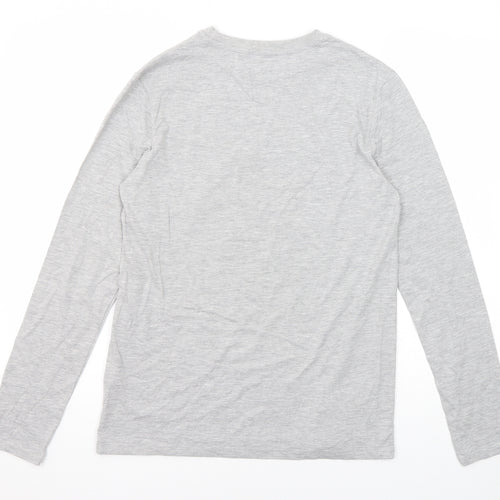 Marks and Spencer Boys Grey Polyester Basic T-Shirt Size 13-14 Years Round Neck Pullover - Team One Football