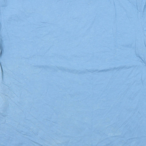 Marks and Spencer Mens Blue Cotton T-Shirt Size M V-Neck