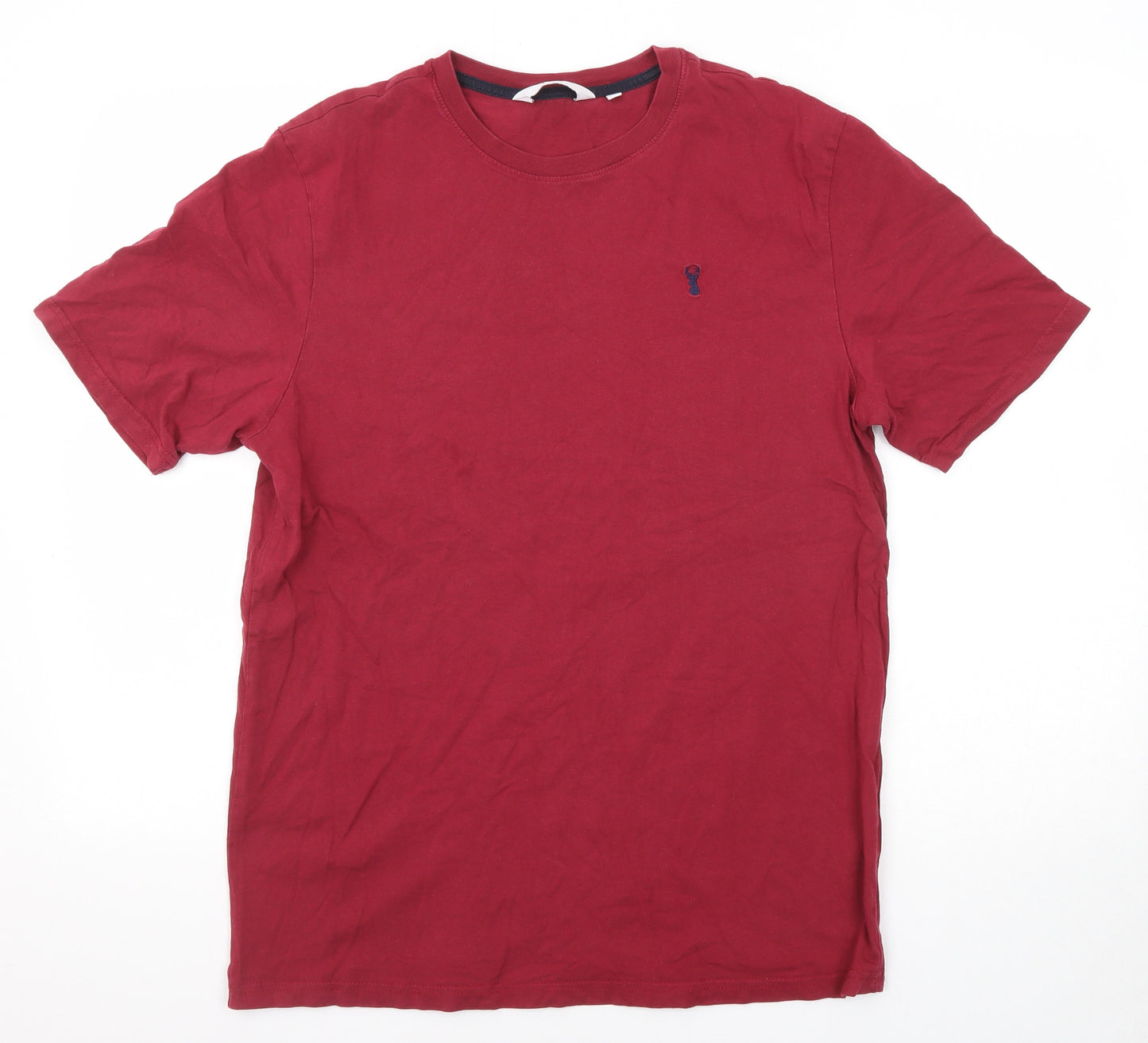 NEXT Mens Red Cotton T-Shirt Size M Round Neck - Tall fit