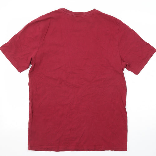 NEXT Mens Red Cotton T-Shirt Size M Round Neck - Tall fit