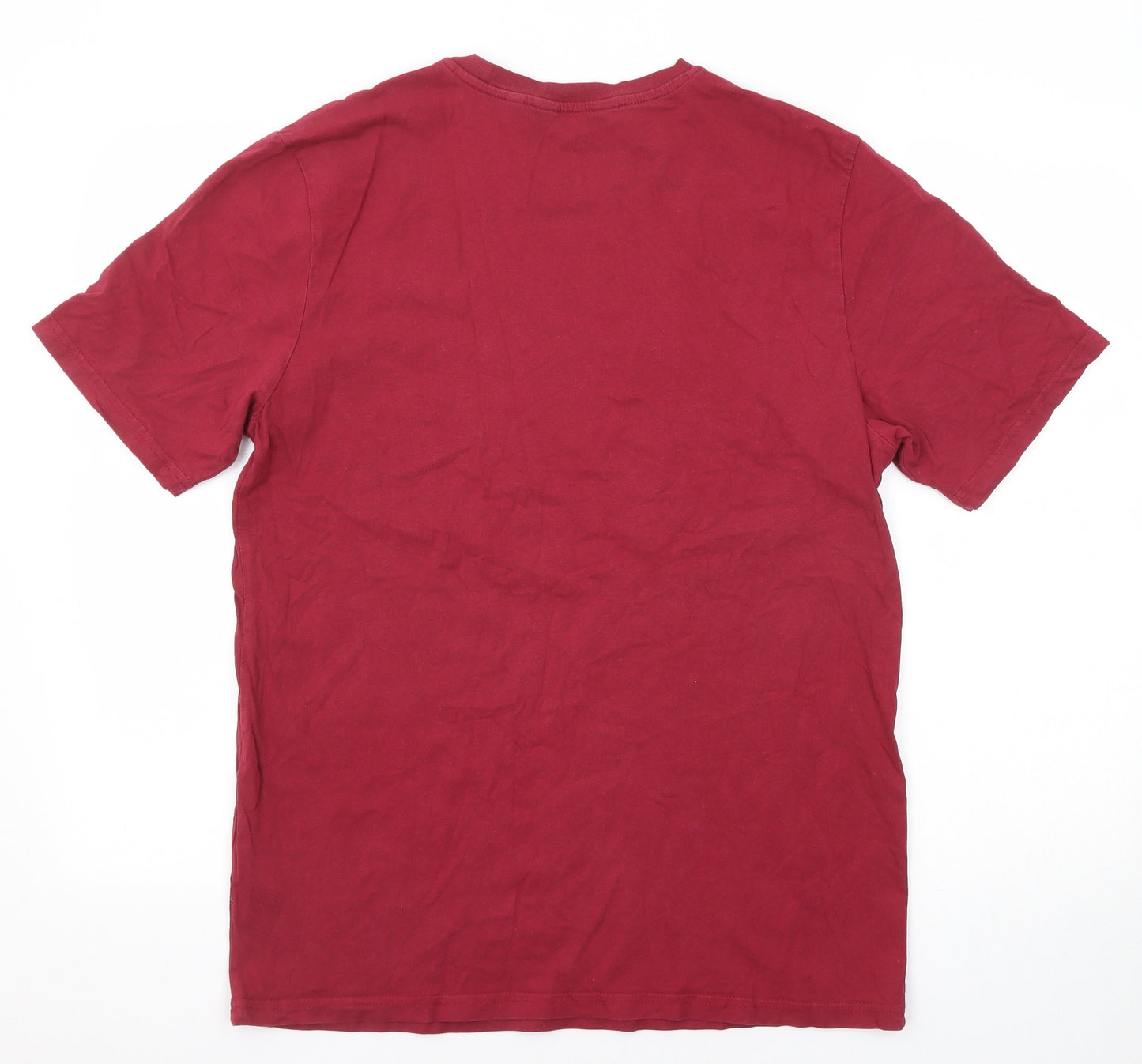 NEXT Mens Red Cotton T-Shirt Size M Round Neck - Tall fit