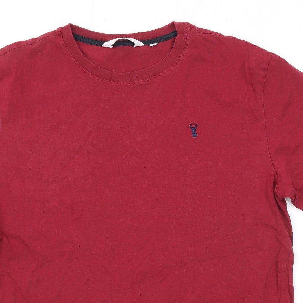 NEXT Mens Red Cotton T-Shirt Size M Round Neck - Tall fit