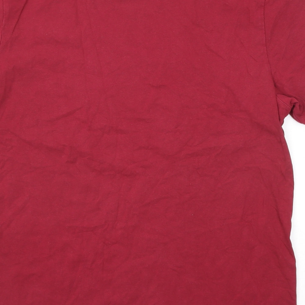 NEXT Mens Red Cotton T-Shirt Size M Round Neck - Tall fit