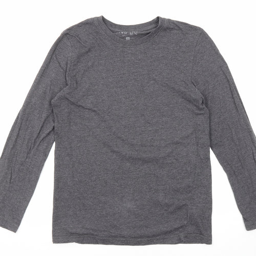 Boohoo Mens Grey Cotton T-Shirt Size S Round Neck