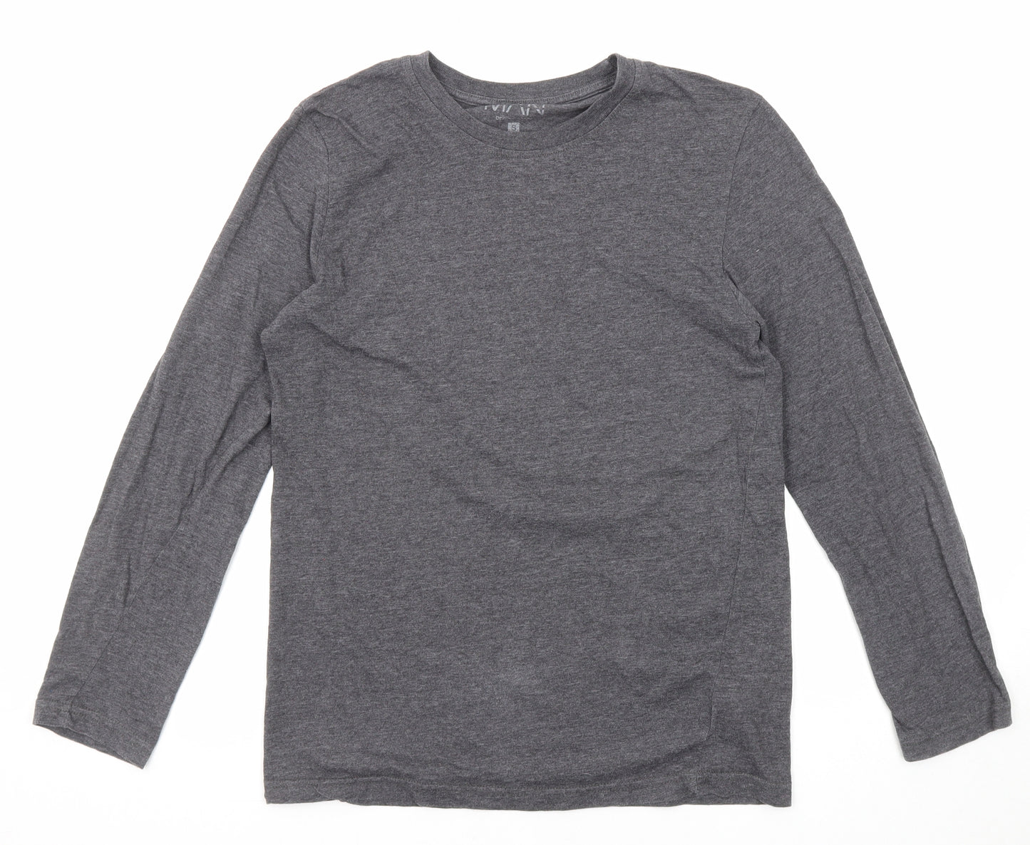 Boohoo Mens Grey Cotton T-Shirt Size S Round Neck