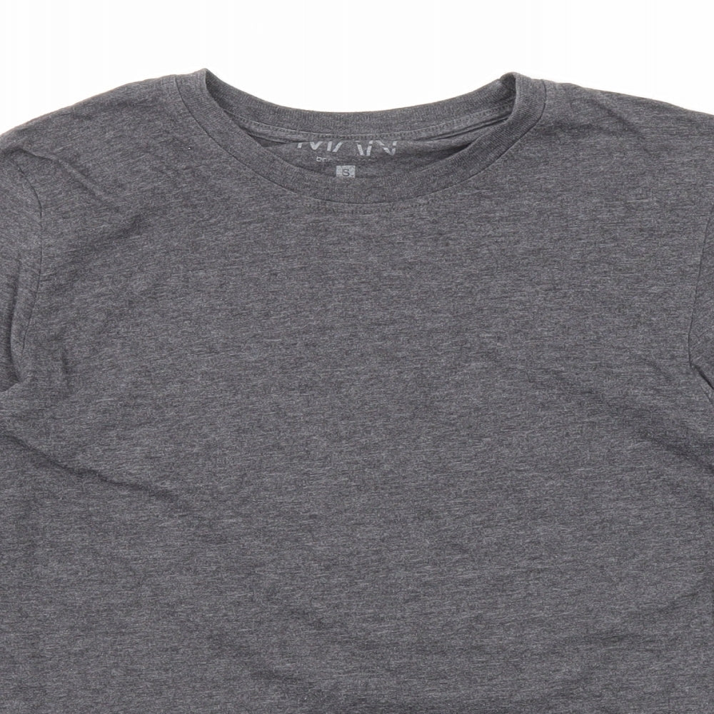 Boohoo Mens Grey Cotton T-Shirt Size S Round Neck