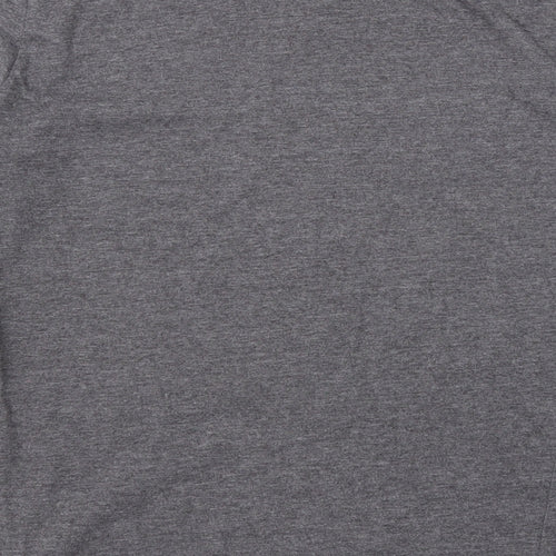 Boohoo Mens Grey Cotton T-Shirt Size S Round Neck