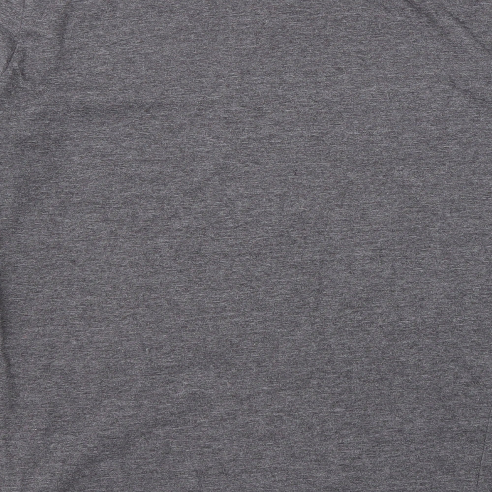 Boohoo Mens Grey Cotton T-Shirt Size S Round Neck