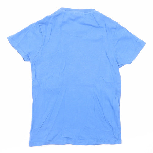 Marks and Spencer Boys Blue Polyester Basic T-Shirt Size 8-9 Years Round Neck Pullover - Awesome