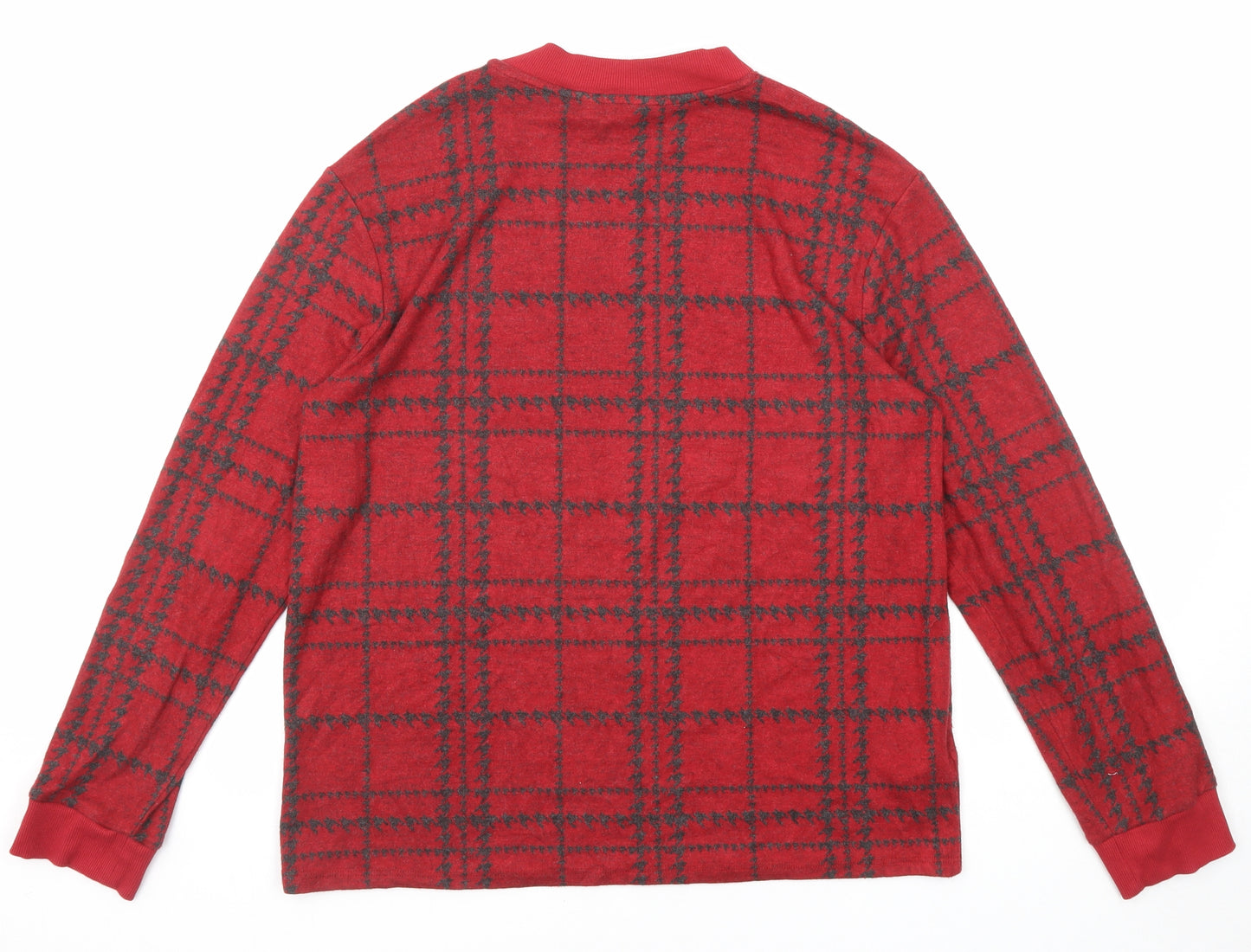 NEXT Womens Red Plaid Viscose Pullover Sweatshirt Size 14 Pullover