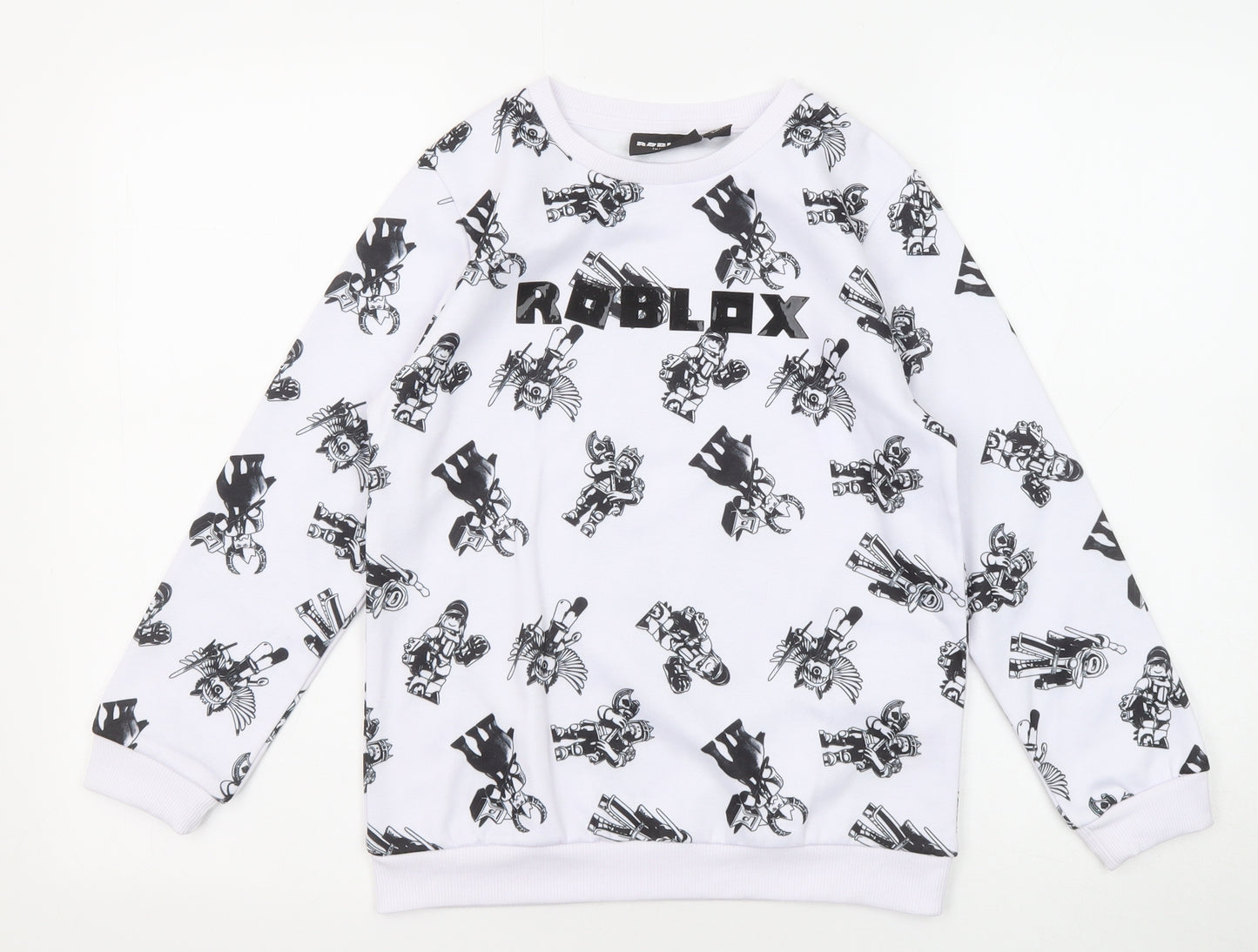 Roblox Boys Black Geometric Polyester Pullover Sweatshirt Size 9-10 Years Pullover