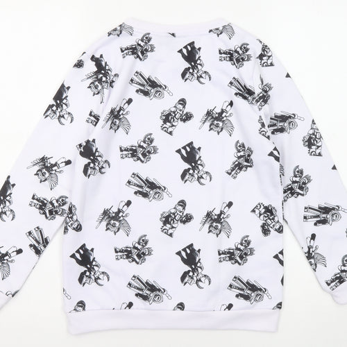 Roblox Boys Black Geometric Polyester Pullover Sweatshirt Size 9-10 Years Pullover