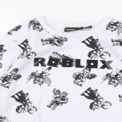 Roblox Boys Black Geometric Polyester Pullover Sweatshirt Size 9-10 Years Pullover