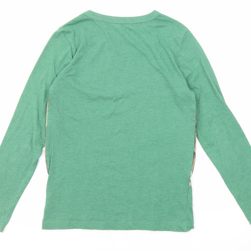H&M Boys Green Cotton Basic T-Shirt Size 9-10 Years Round Neck Pullover - Jurassic World