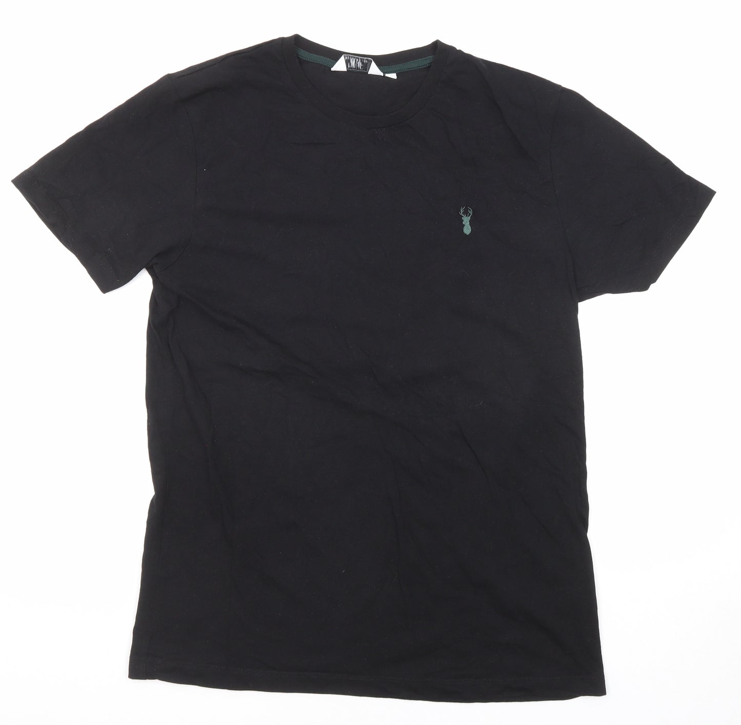 NEXT Mens Black Cotton T-Shirt Size M Round Neck