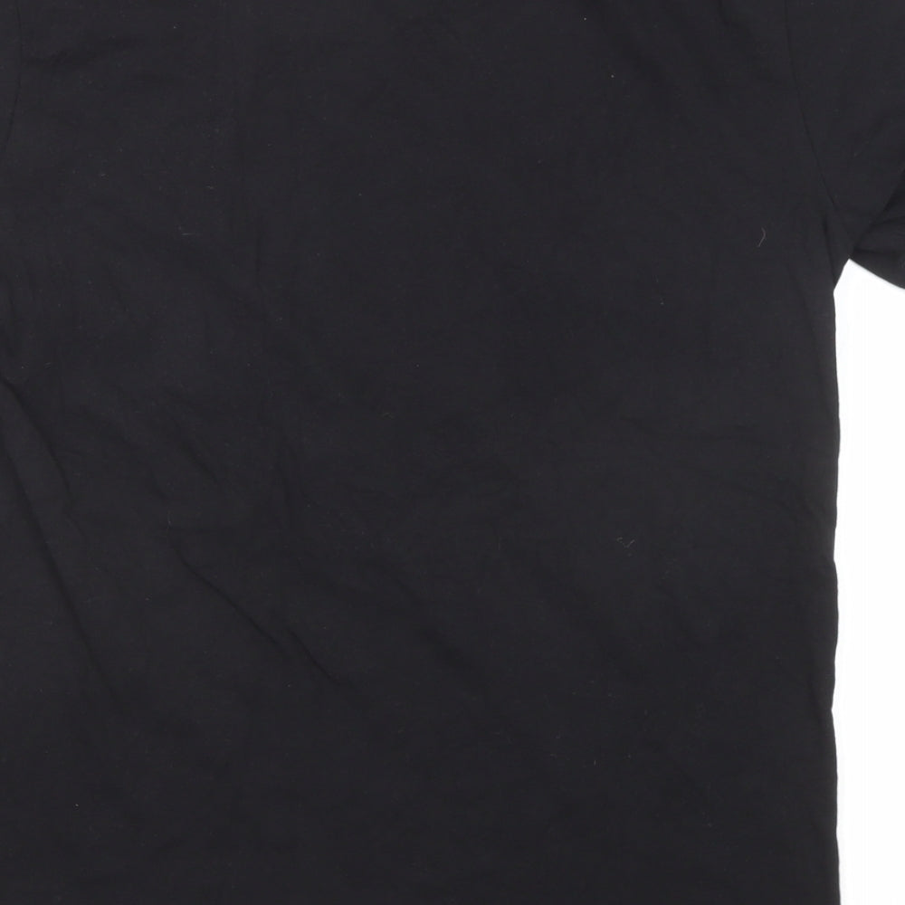 NEXT Mens Black Cotton T-Shirt Size M Round Neck